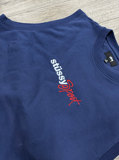 M - Stussy Sport Navy Fleece Vest