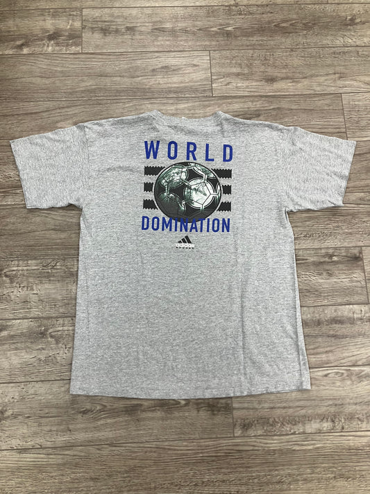 Vintage Adidas Soccer World Domination Tee Size L