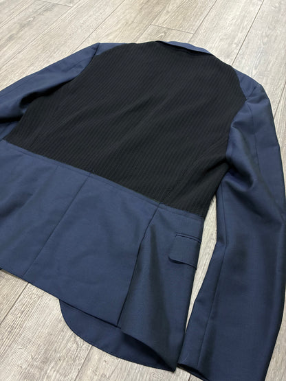 54/M - Lanvin Hybrid Knit Navy Blazer Jacket