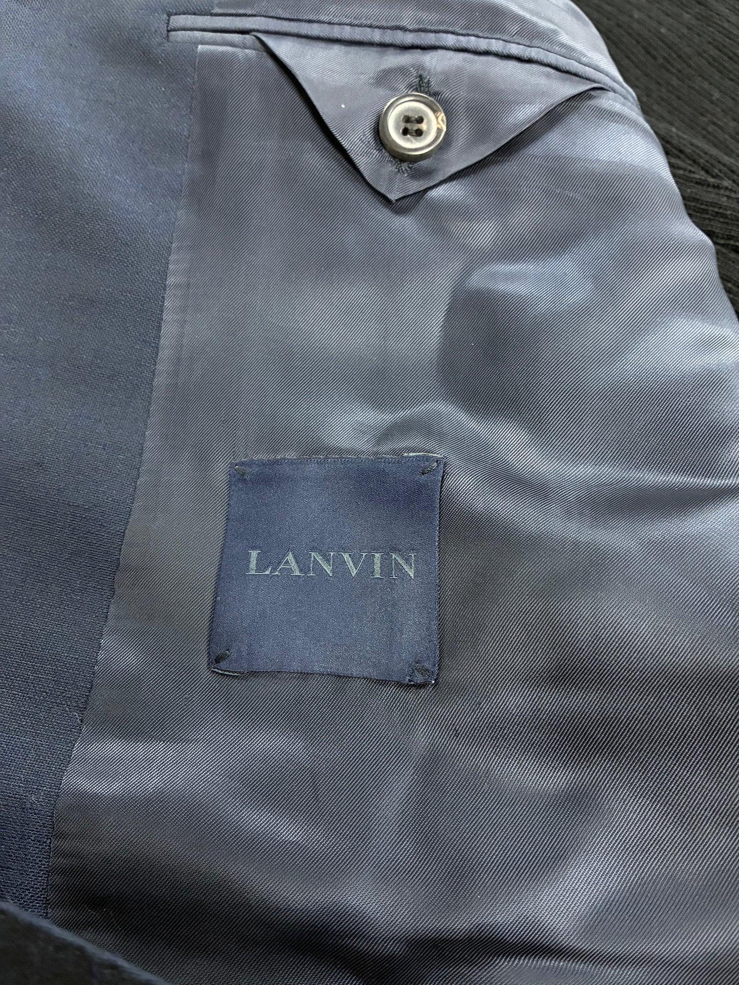 54/M - Lanvin Hybrid Knit Navy Blazer Jacket