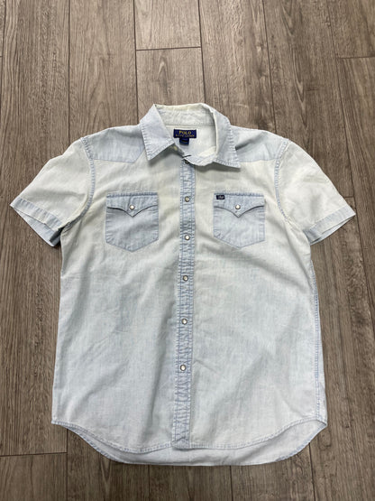 XL-Polo Ralph Lauren Light-Wash Denim Western Snap Shirt
