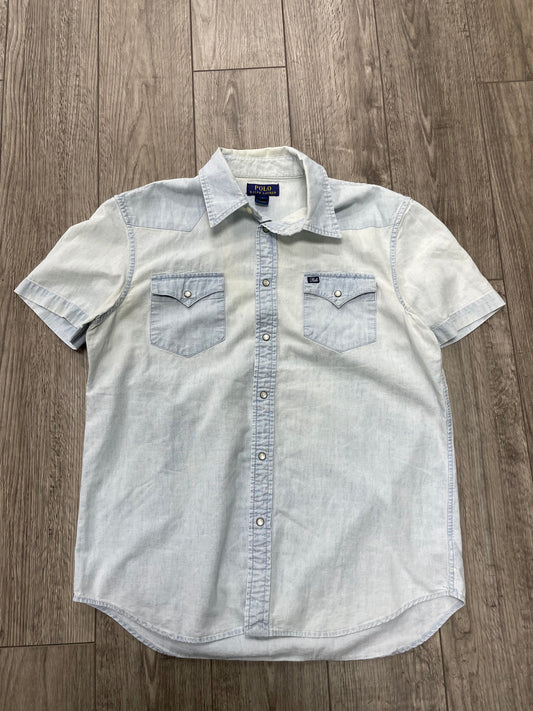 XL-Polo Ralph Lauren Light-Wash Denim Western Snap Shirt