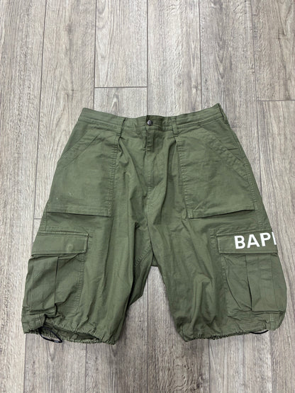 L - Bape 6 Pocket Wide Fit Dark Green Cargo Shorts