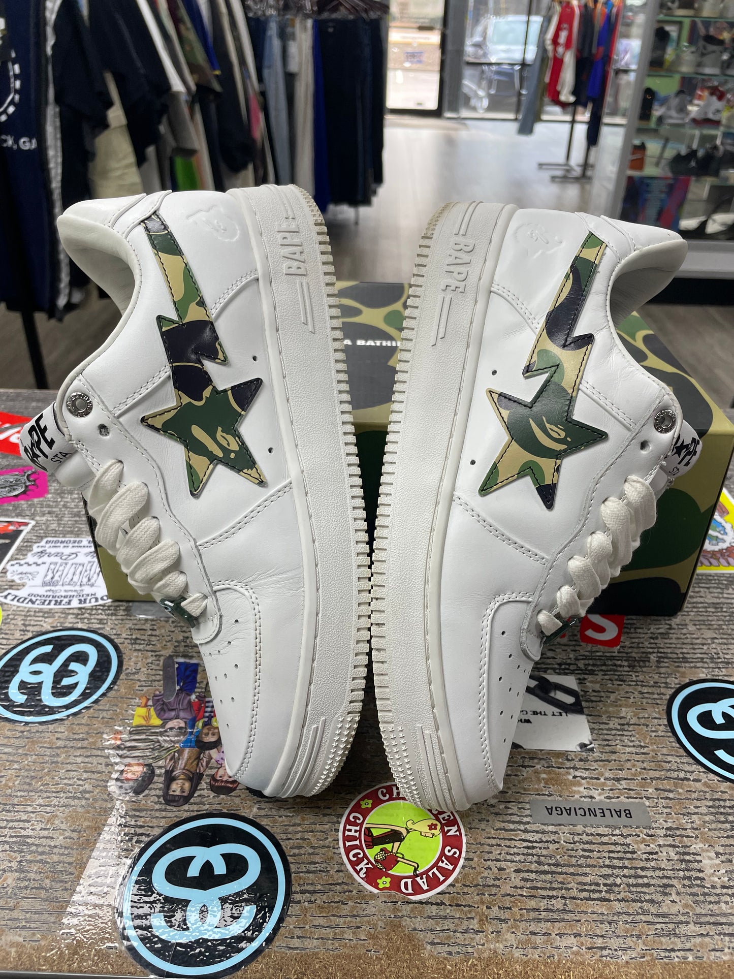 8.5-Bapesta ABC bape Camo White