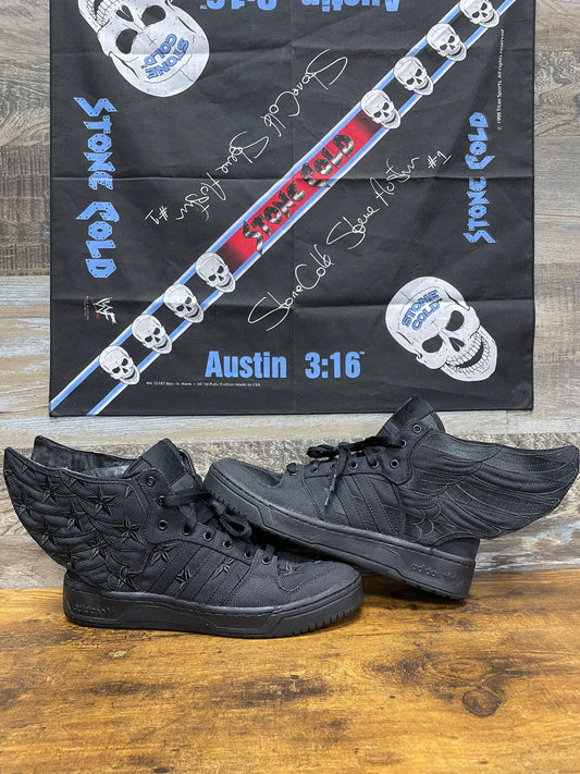9.5-Adidas Jeremy Scott J’s Wings 2.0 ASAP ROCKY Black Flag