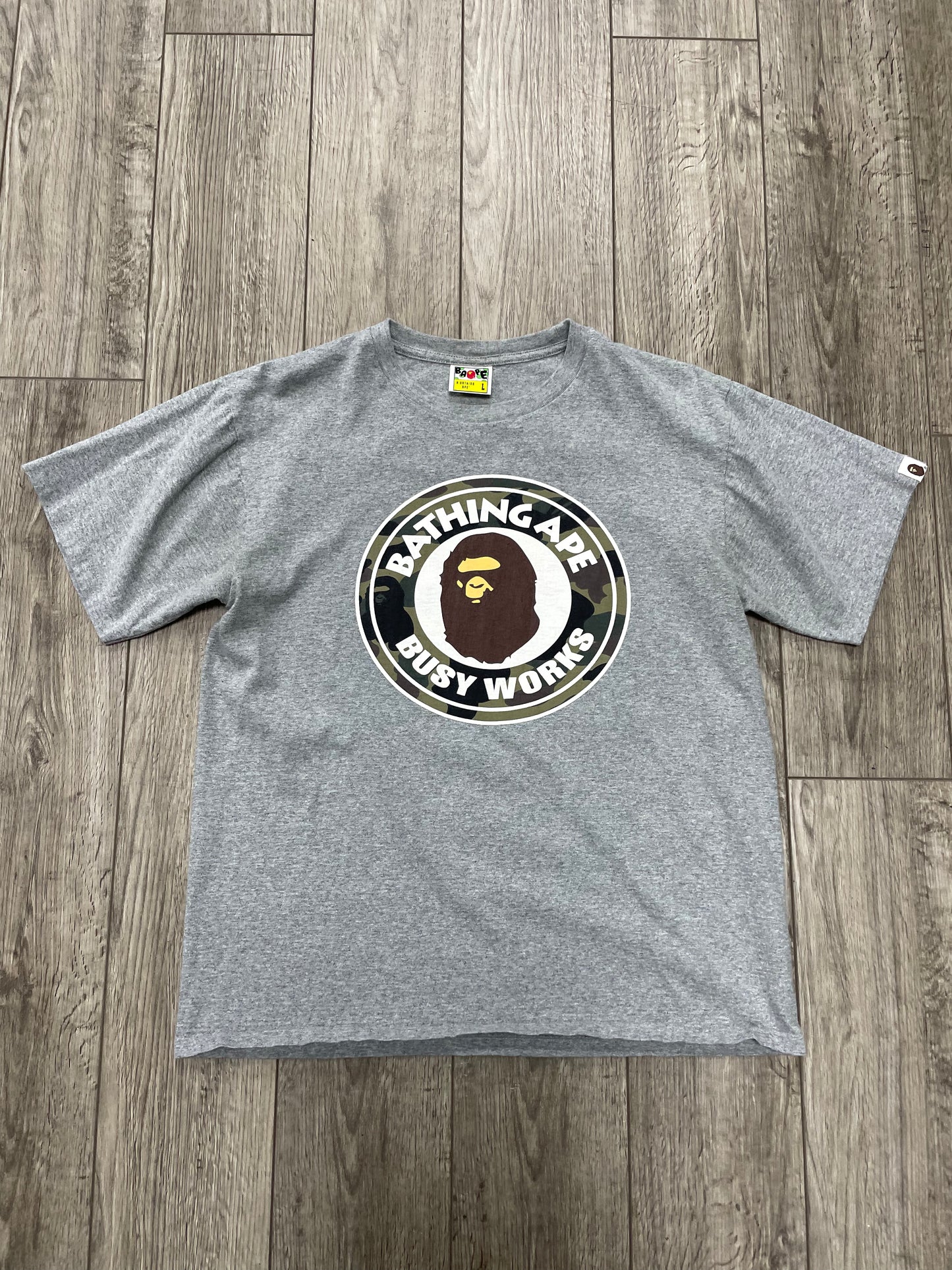 L-Bape A Bathing Ape Busy Works Grey tee