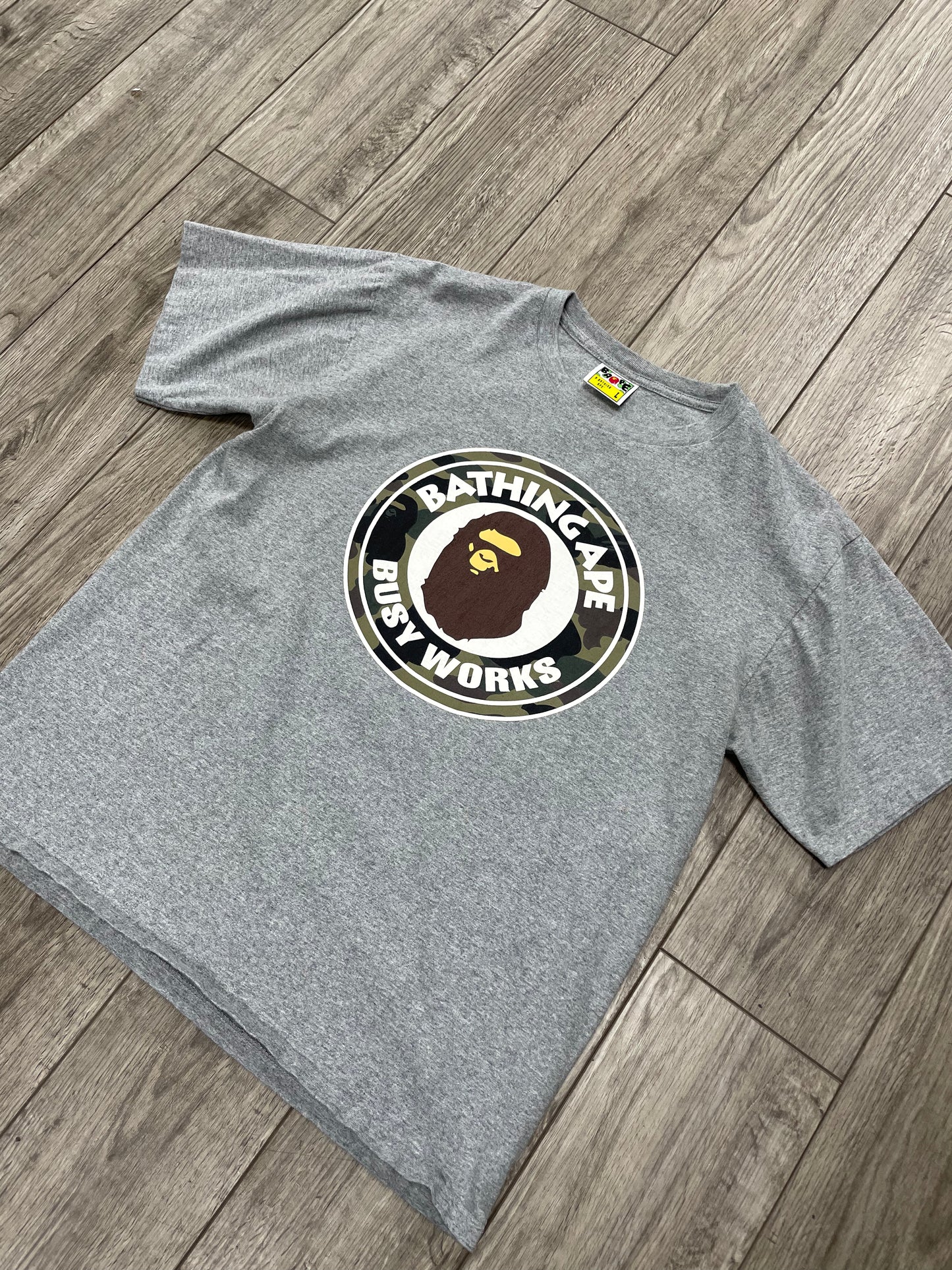 L-Bape A Bathing Ape Busy Works Grey tee