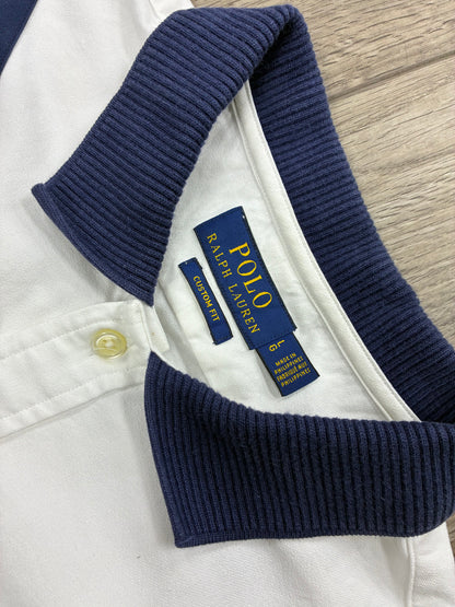 L - Polo Ralph Lauren K-Swiss Logo Stripe Button Up Shirt