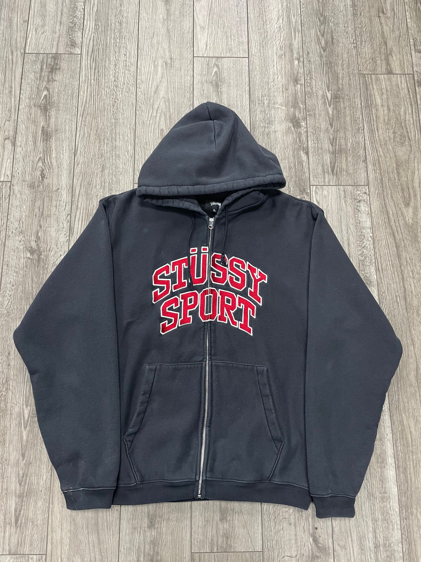 XL-Stussy Sport Zip Up Hoodie