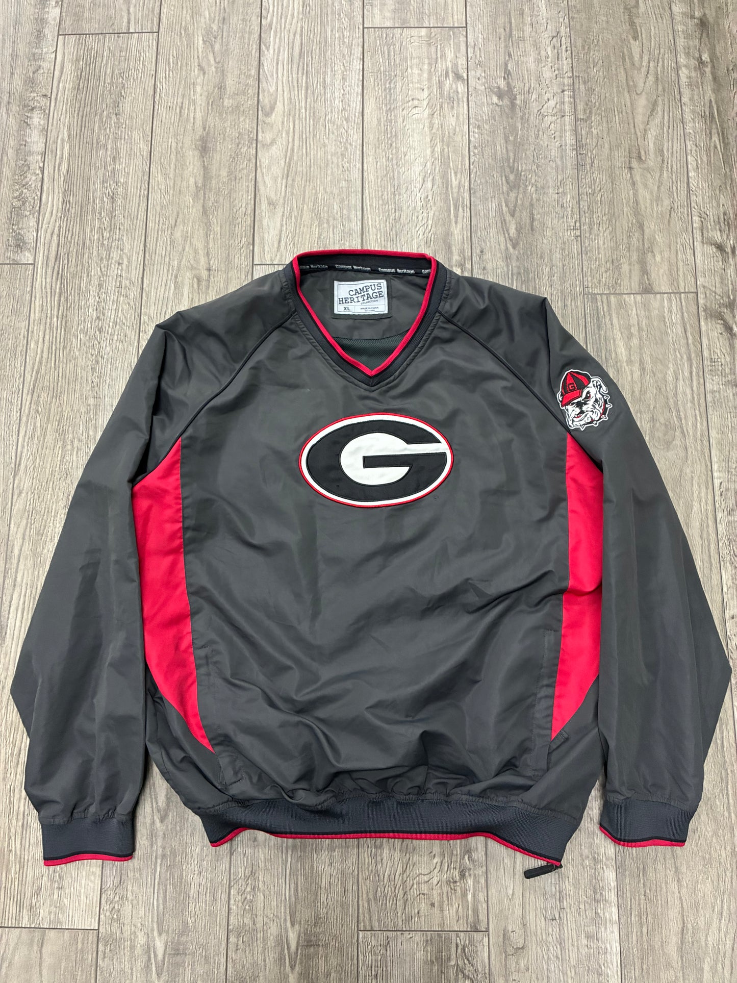 XL - Vintage Campus Heritage Georgia Bulldogs Windbreaker Pullover