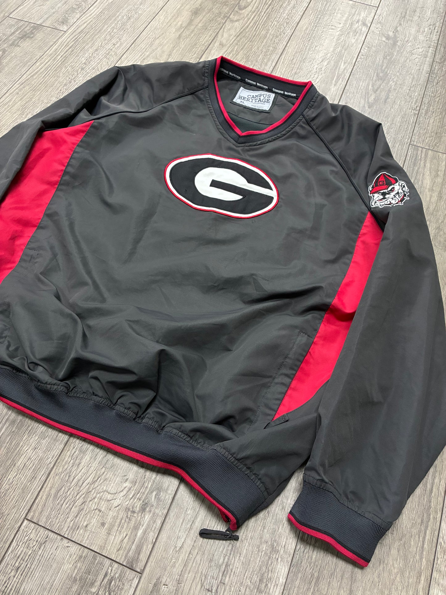 XL - Vintage Campus Heritage Georgia Bulldogs Windbreaker Pullover