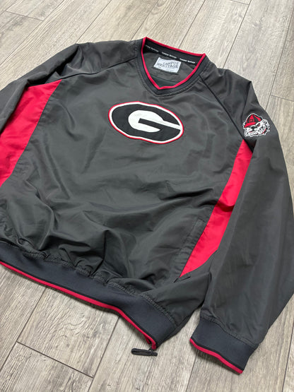 XL - Vintage Campus Heritage Georgia Bulldogs Windbreaker Pullover