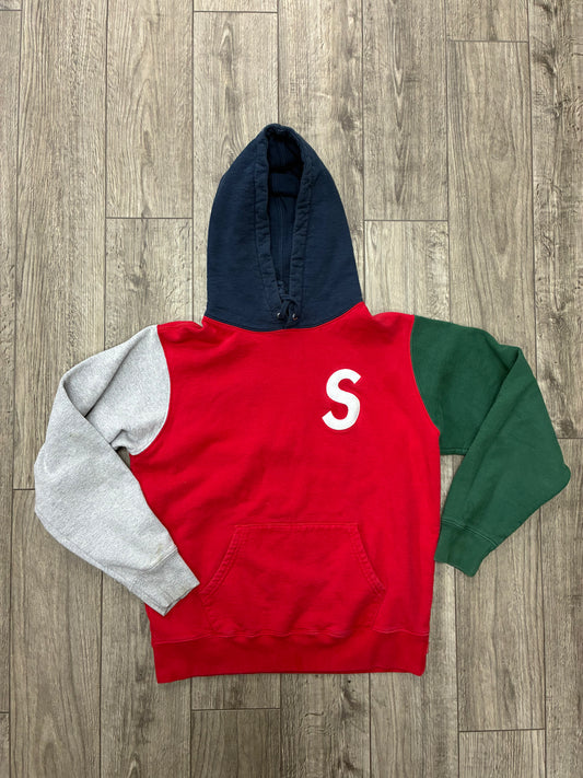 M - Supreme S Logo Colorblocked hooded Sweatshirt
