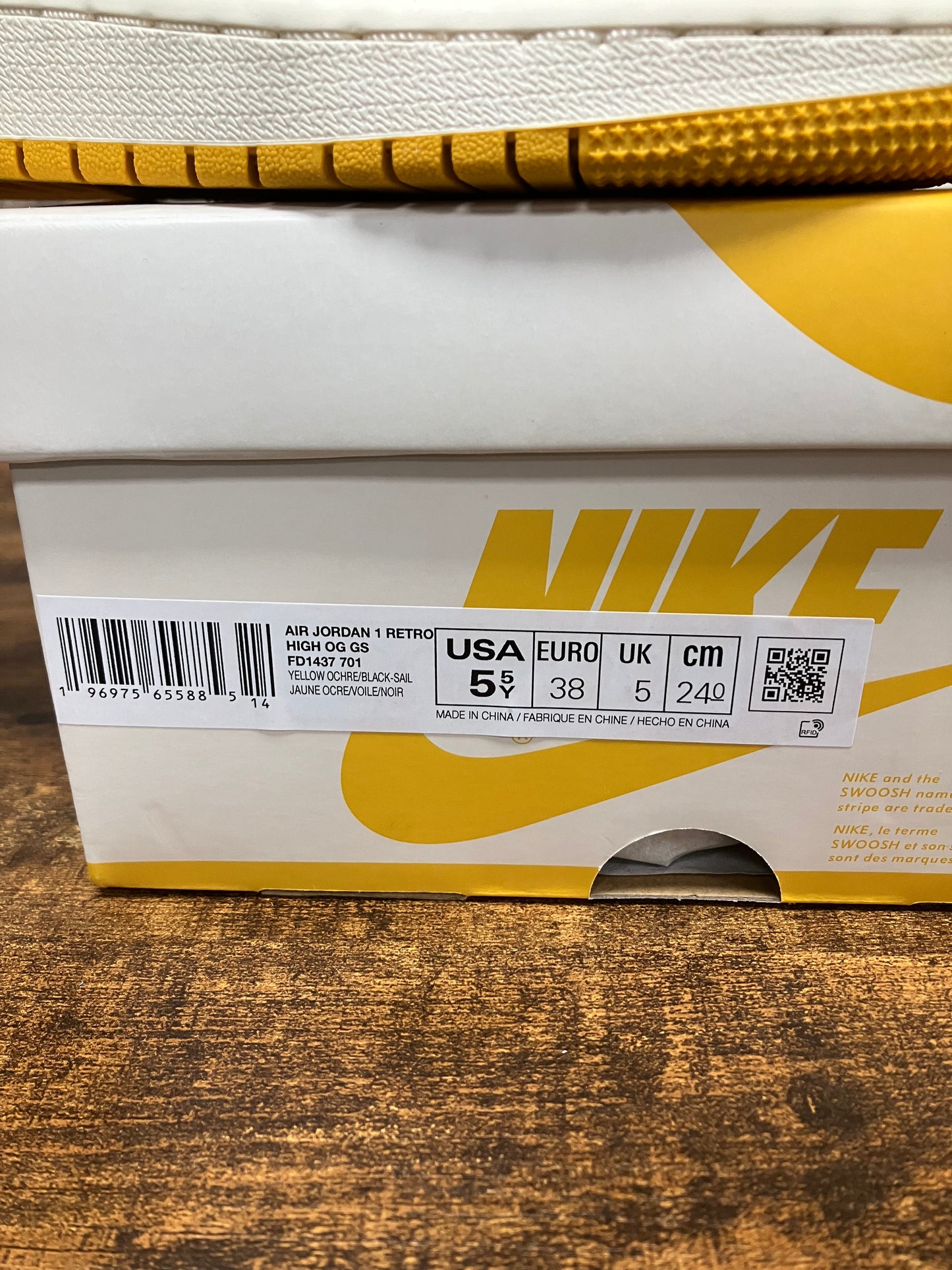 5.5Y-Air Jordan 1 High yellow ochre