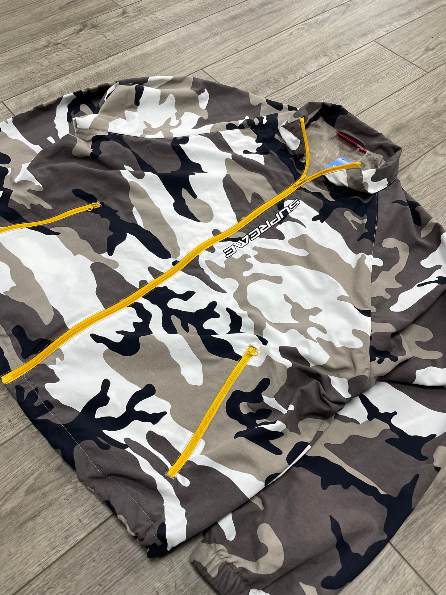 L-Supreme Snow Camo Contrast Zip Track Jacket