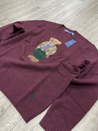 XXL-Polo Ralph Lauren Wool/Cashmere Burgundy Bear Sweater