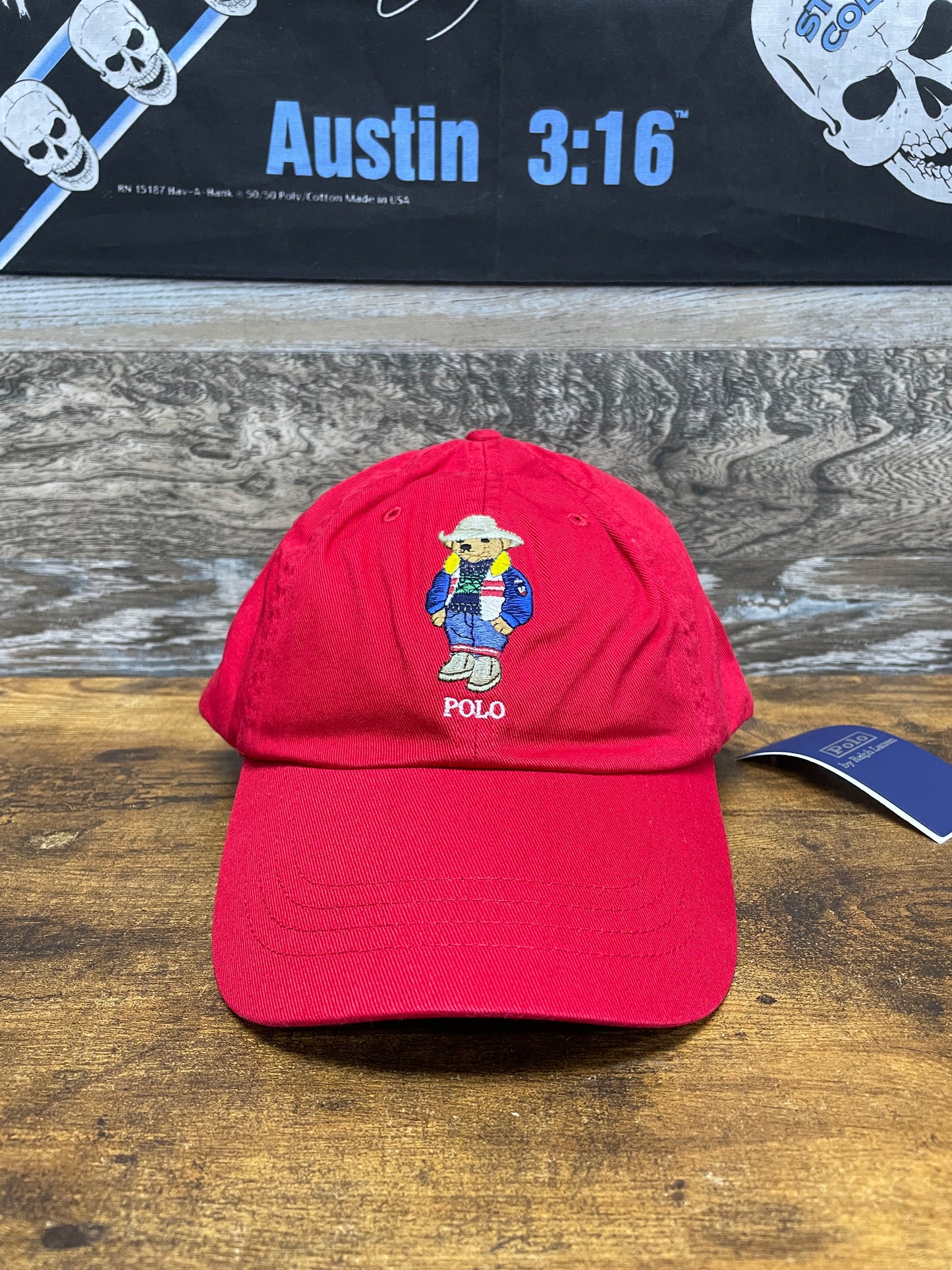 OS-Polo Ralph Lauren Cowboy Hat Bear Cap