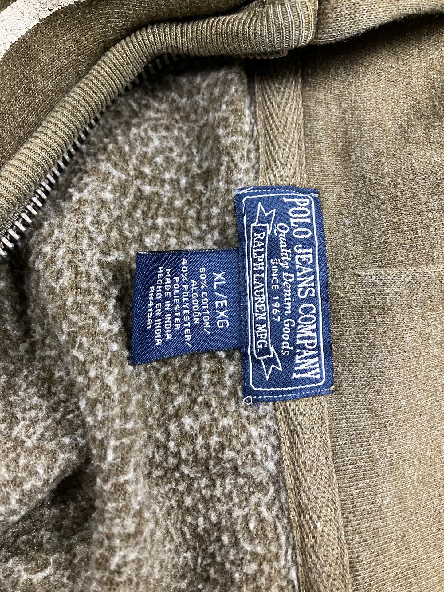 XL-Polo Jeans Company Olive Zip up