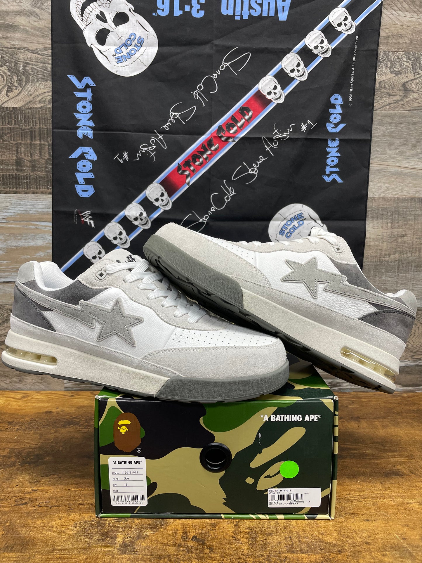 13-Bape ROADSTA #3 Gray/White Suede