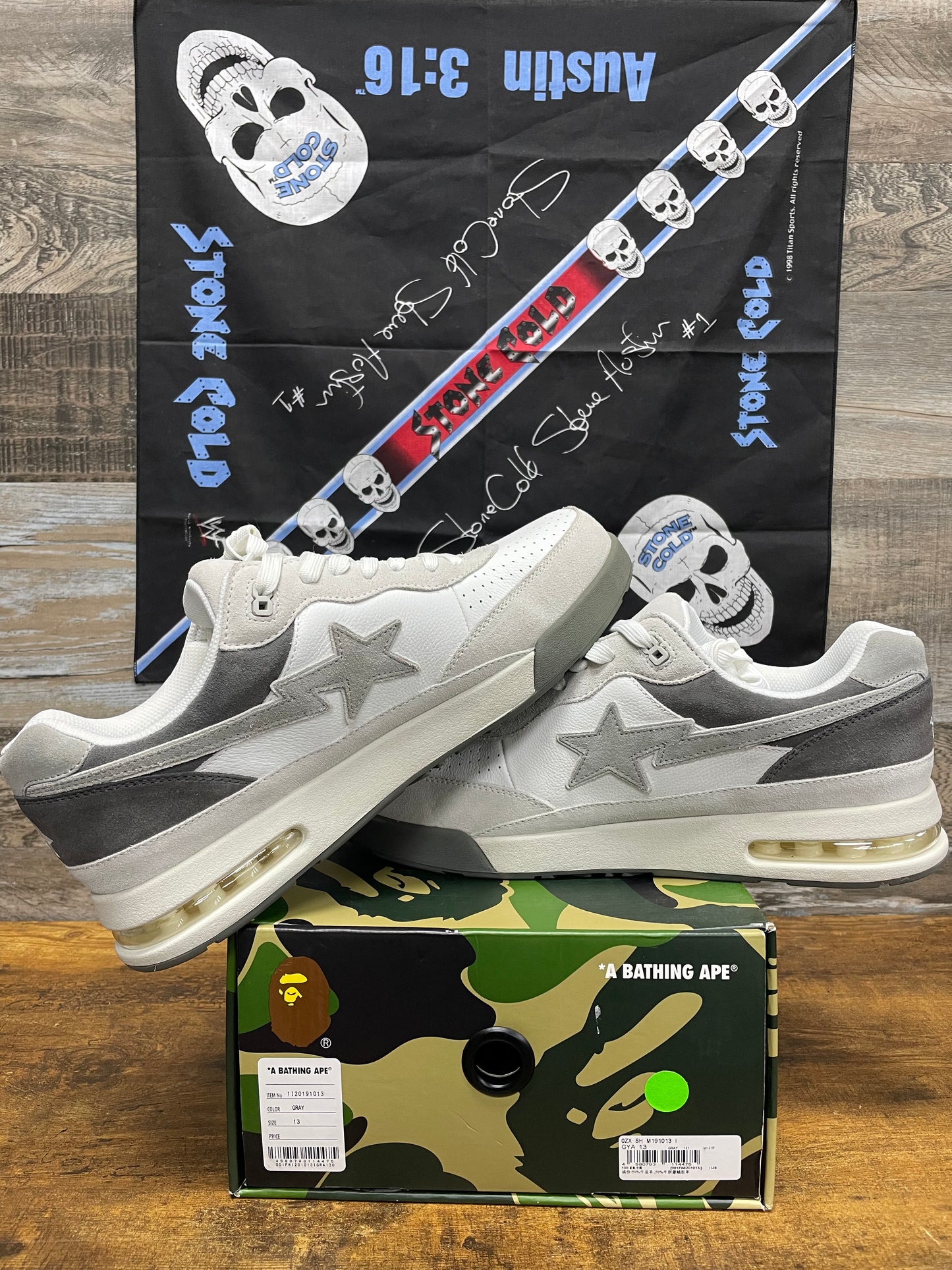 13-Bape ROADSTA #3 Gray/White Suede