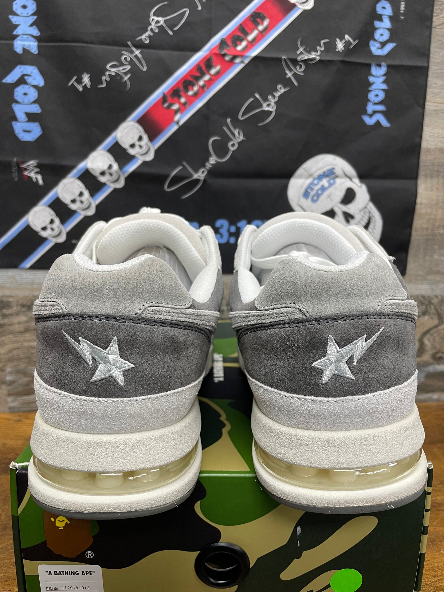 13-Bape ROADSTA #3 Gray/White Suede