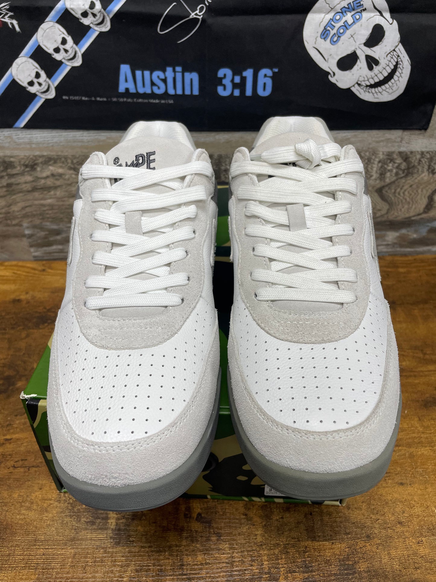 13-Bape ROADSTA #3 Gray/White Suede