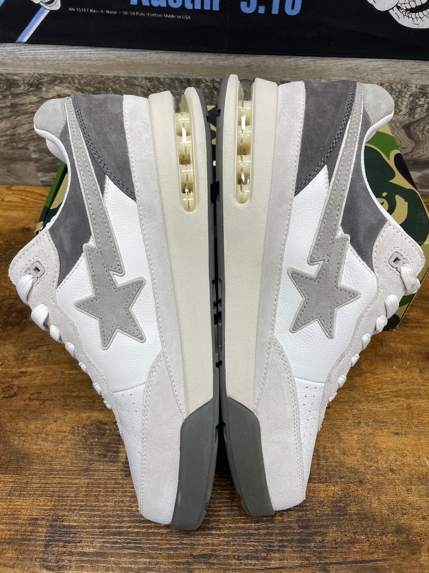 13-Bape ROADSTA #3 Gray/White Suede