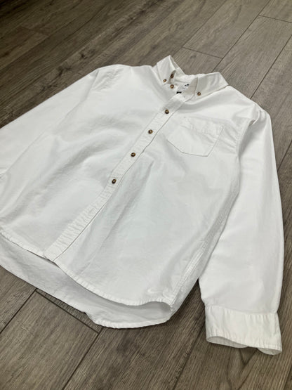S-Nike White Cotton Button Up