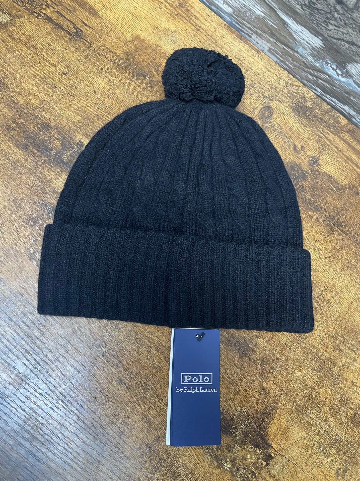 OS-Polo Ralph Lauren Cable-Knit Pom-Pom Beanie