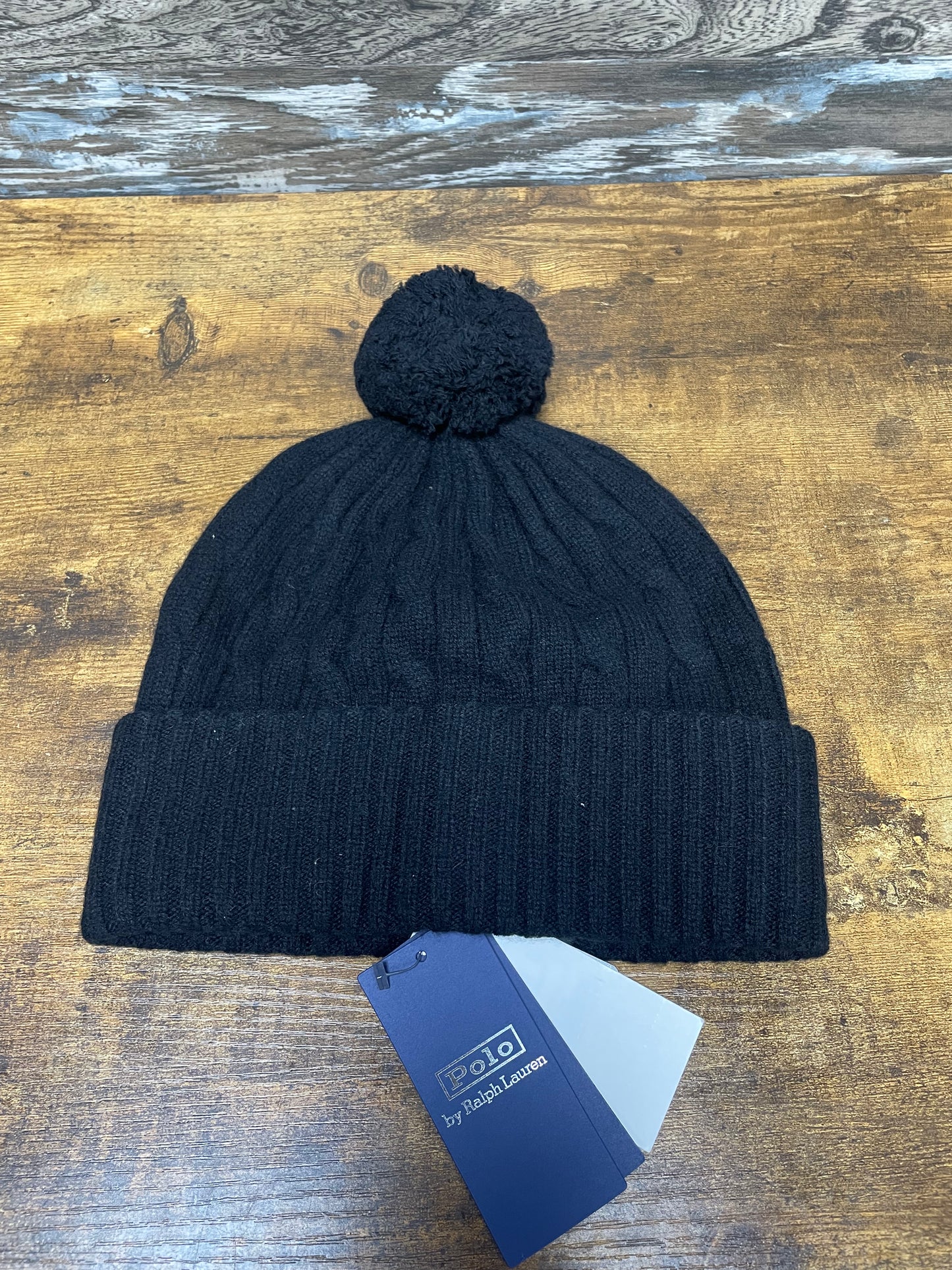 OS-Polo Ralph Lauren Cable-Knit Pom-Pom Beanie