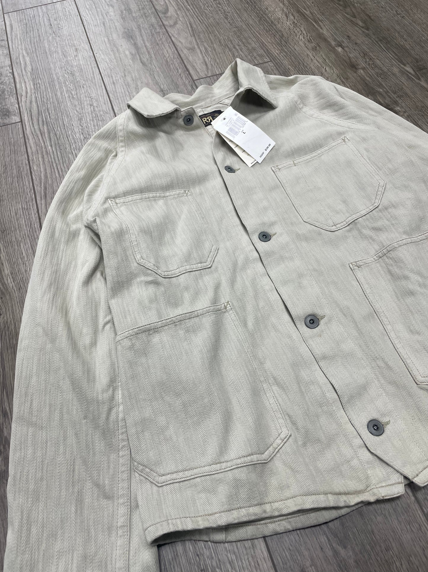 L-RRL Cotton Chore Coat Knit Jacquard Button Up