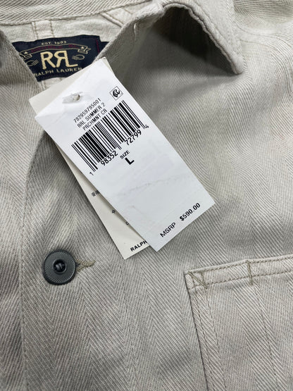 L-RRL Cotton Chore Coat Knit Jacquard Button Up