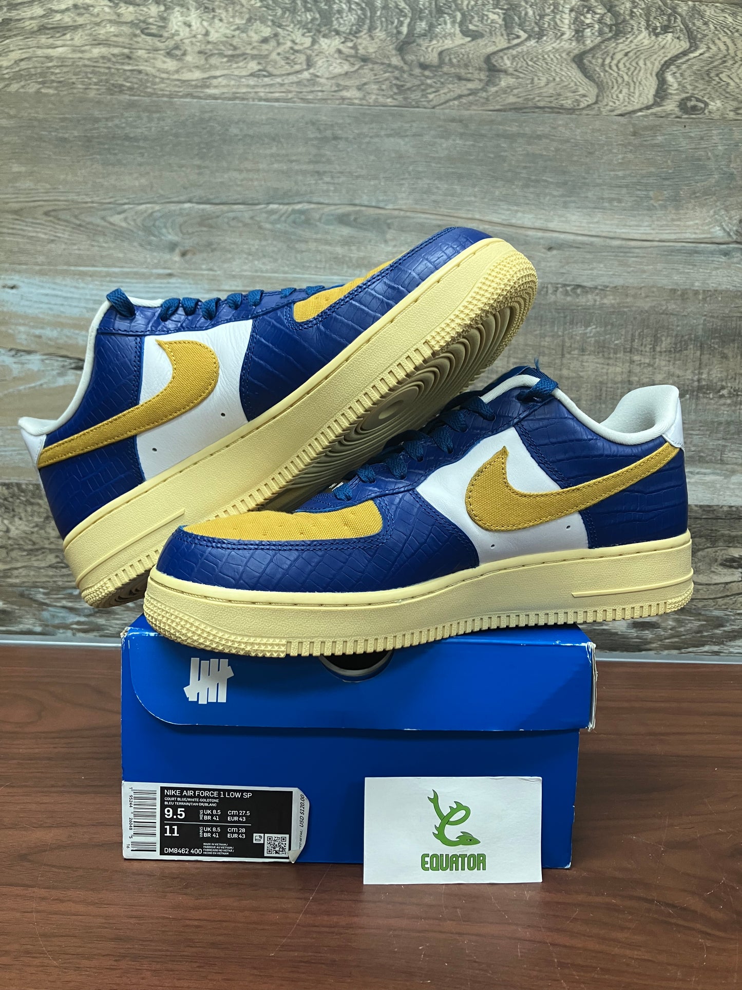 Nike Air Force 1 Low SP Undefeated 5 on it Blue Yellow Croc Size 9.5