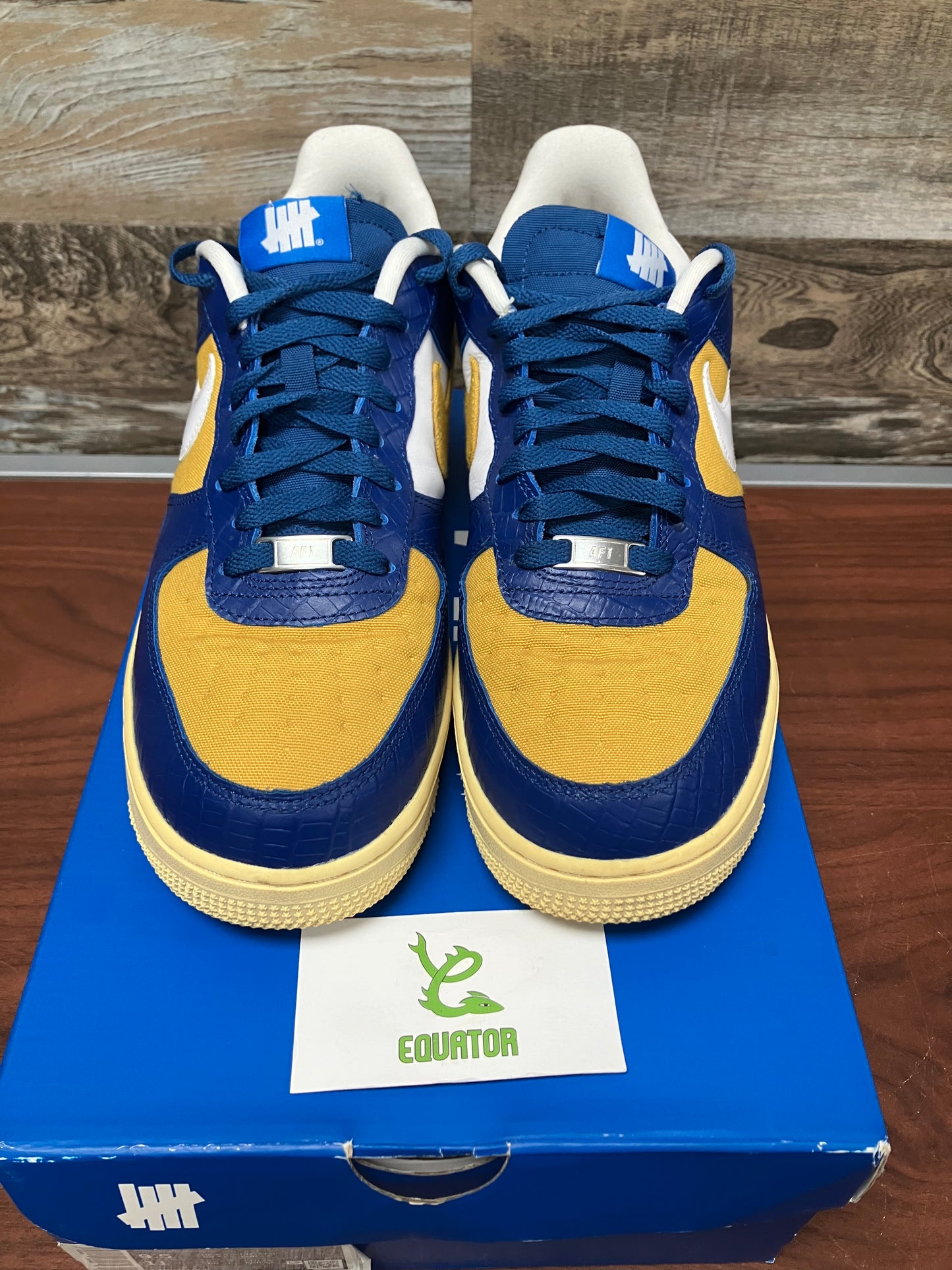 Nike Air Force 1 Low SP Undefeated 5 on it Blue Yellow Croc Size 9.5