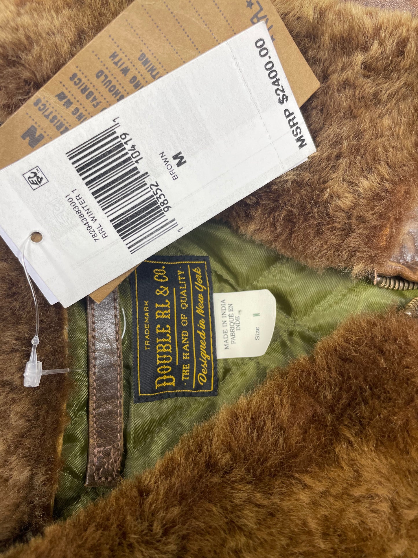 M-RRL Leather Shearling Collar Lined Jacket