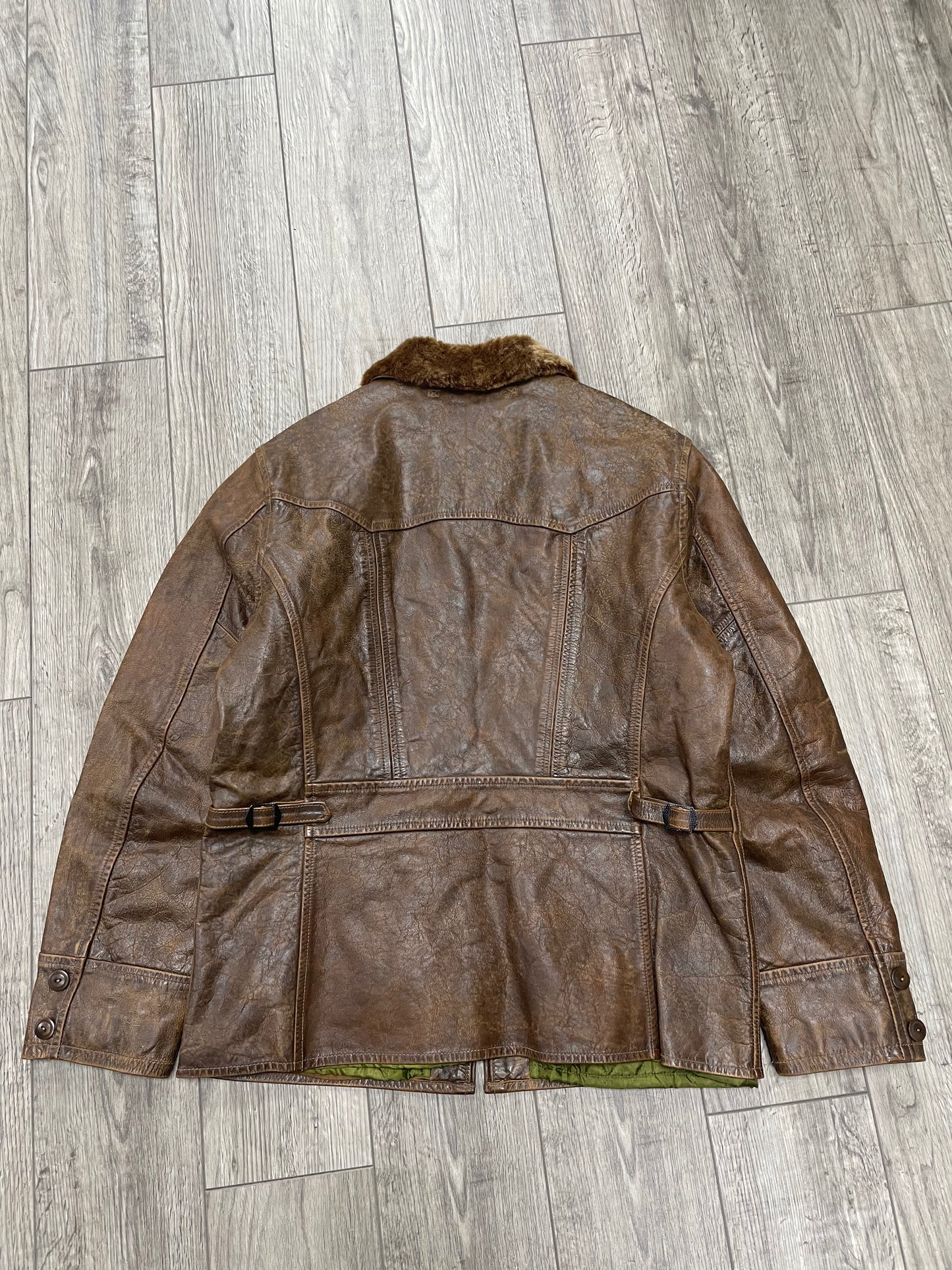 M-RRL Leather Shearling Collar Lined Jacket