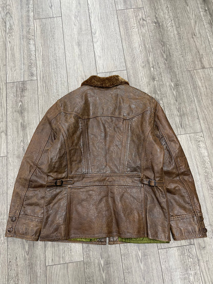 M-RRL Leather Shearling Collar Lined Jacket