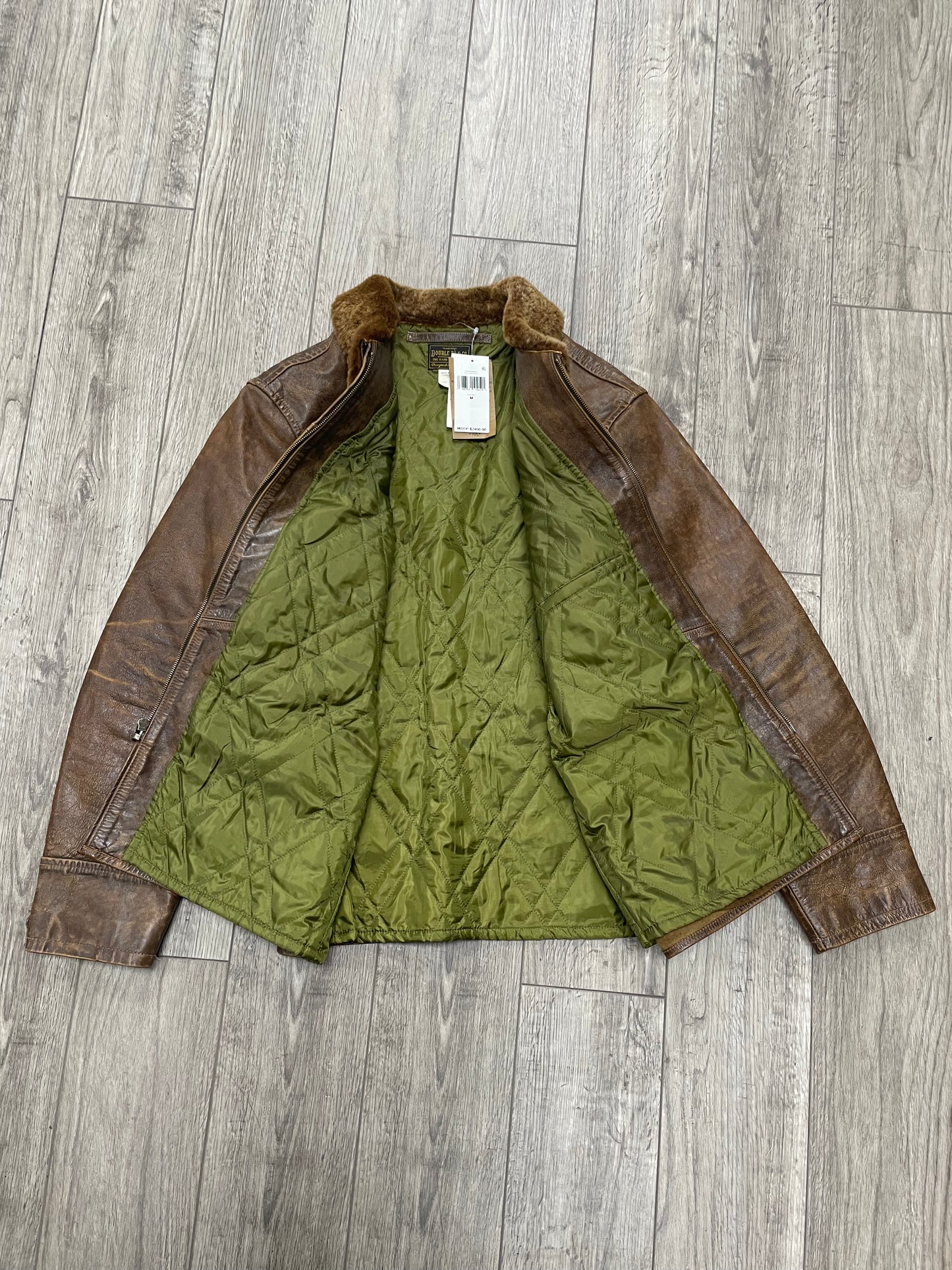 M-RRL Leather Shearling Collar Lined Jacket