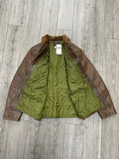 M-RRL Leather Shearling Collar Lined Jacket