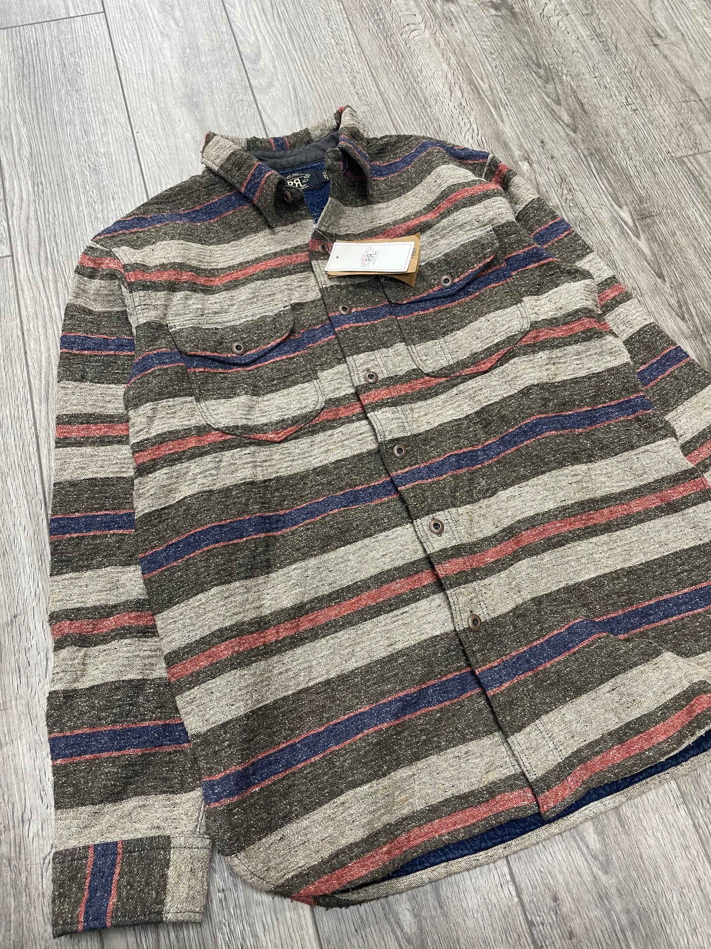 M-RRL Preston Striped Cotton Blend Overshirt