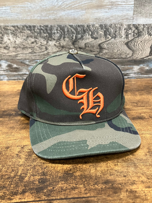 OS-Chrome Hearts “CH” Camo Trucker Hat