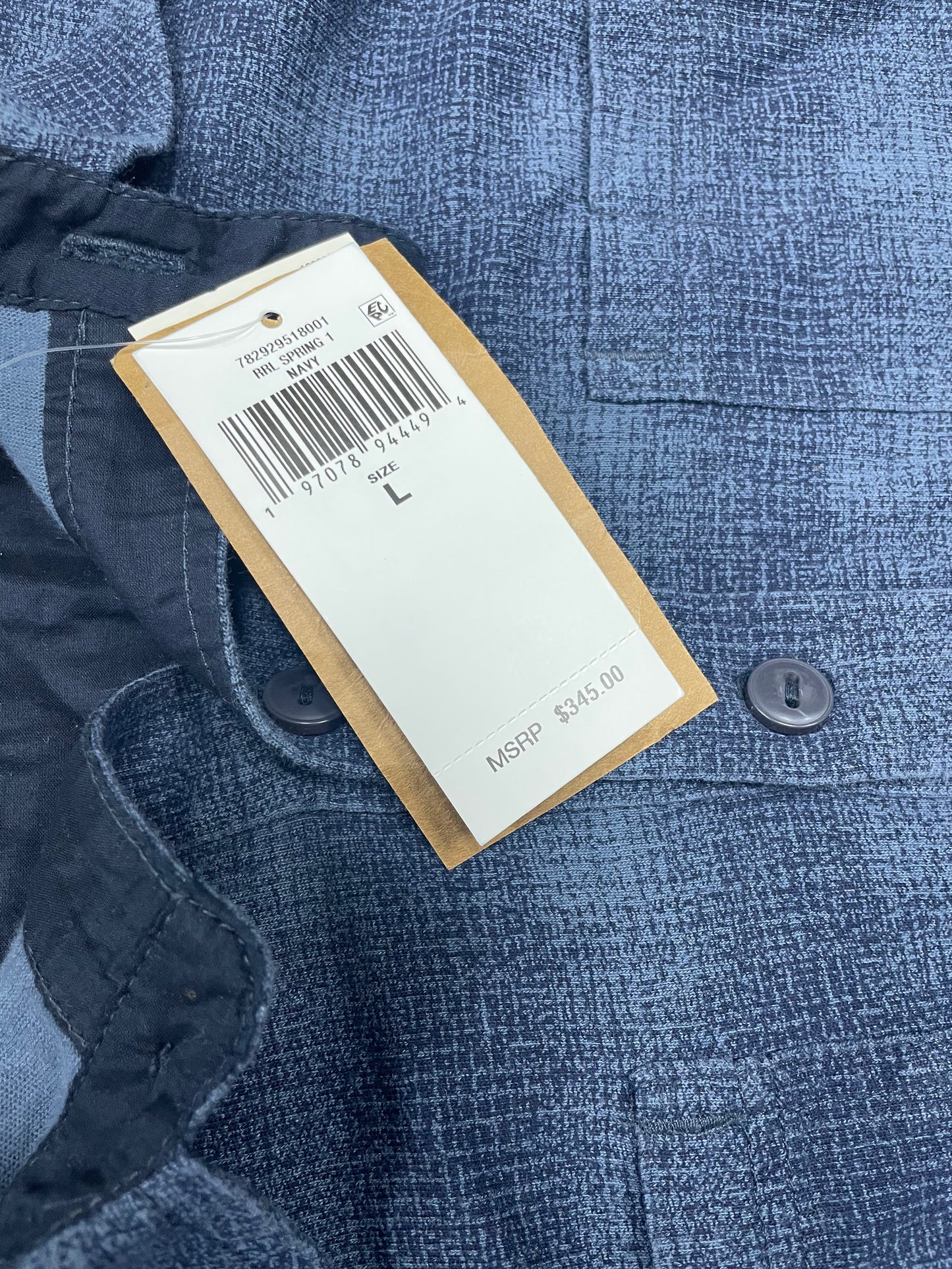 L-RRL Navy Plaid Print Workshirt