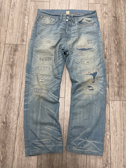 32-RRL 5 Pocket Distressed Selvedge Jeans