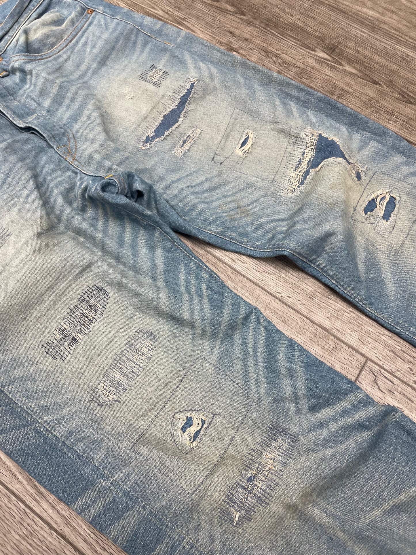 32-RRL 5 Pocket Distressed Selvedge Jeans