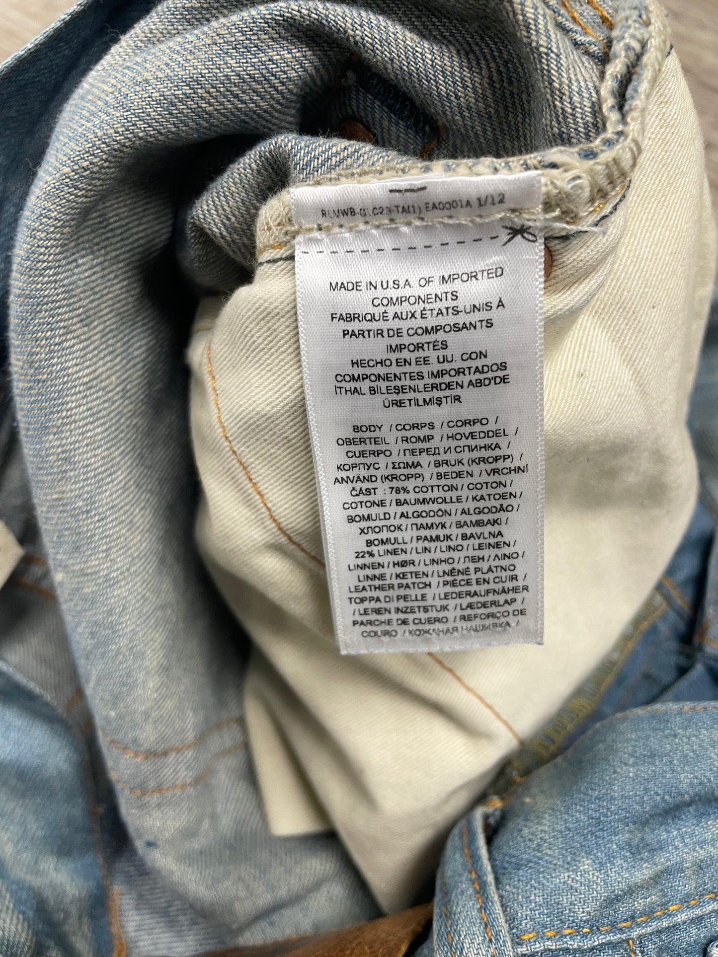 32-RRL 5 Pocket Distressed Selvedge Jeans