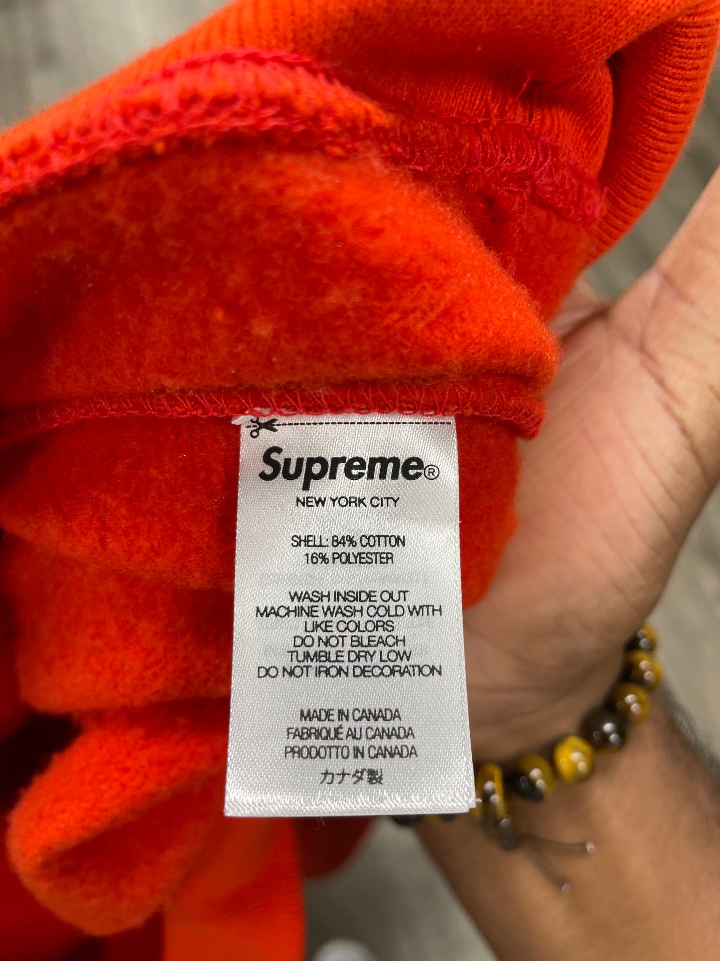 M-Supreme Underline Bright Orange Hoodie