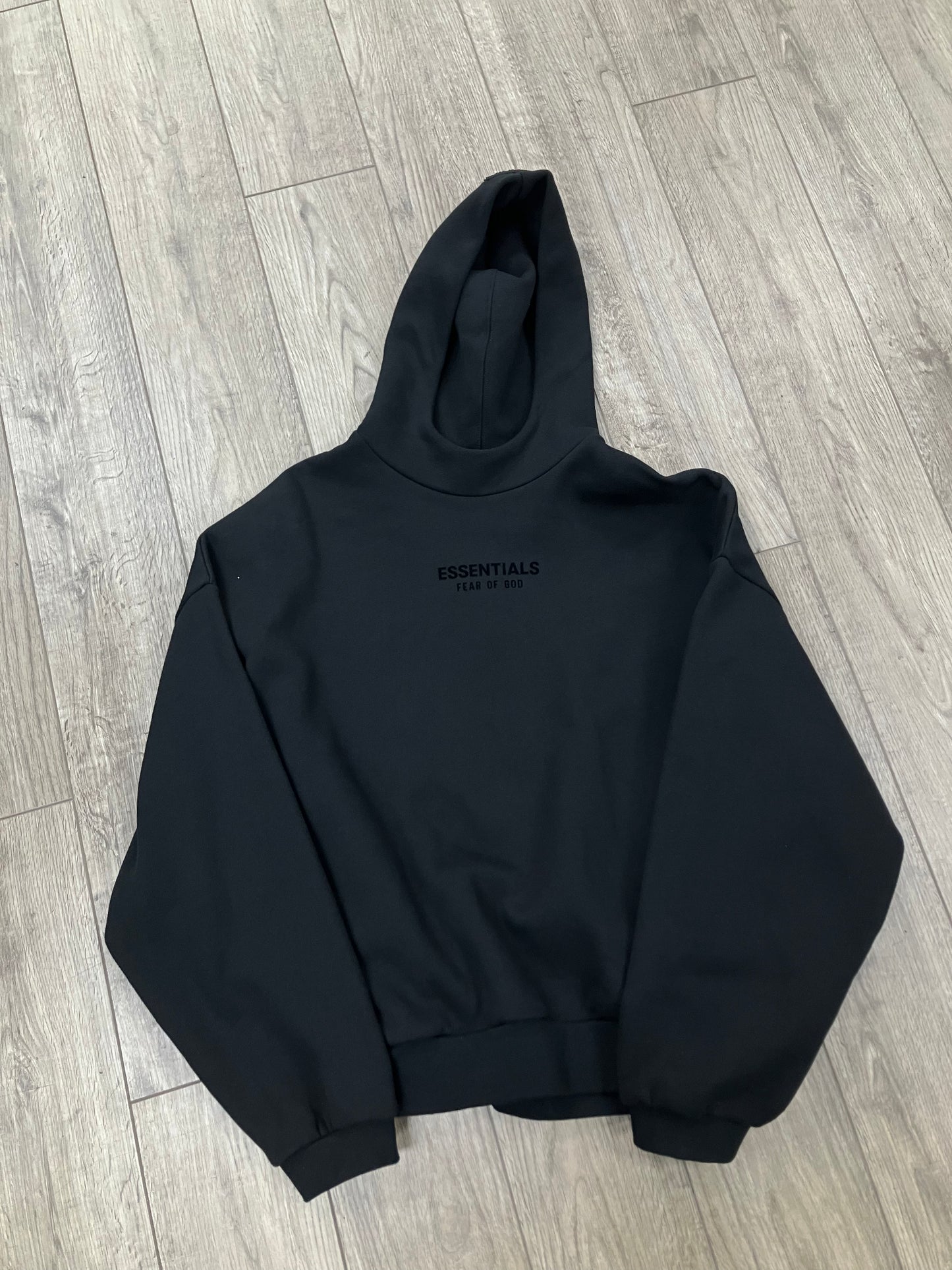 S-Fear Of God Essentials Black Hoodie