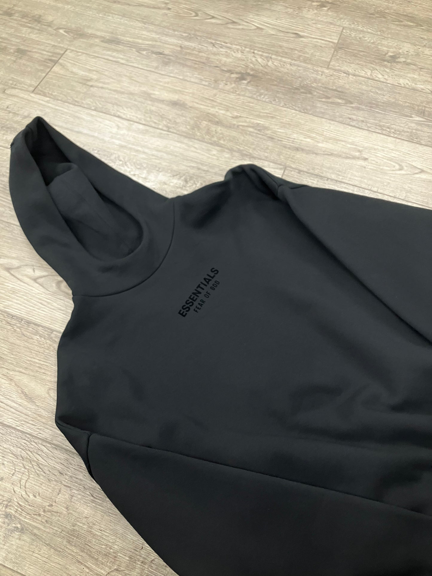 S-Fear Of God Essentials Black Hoodie