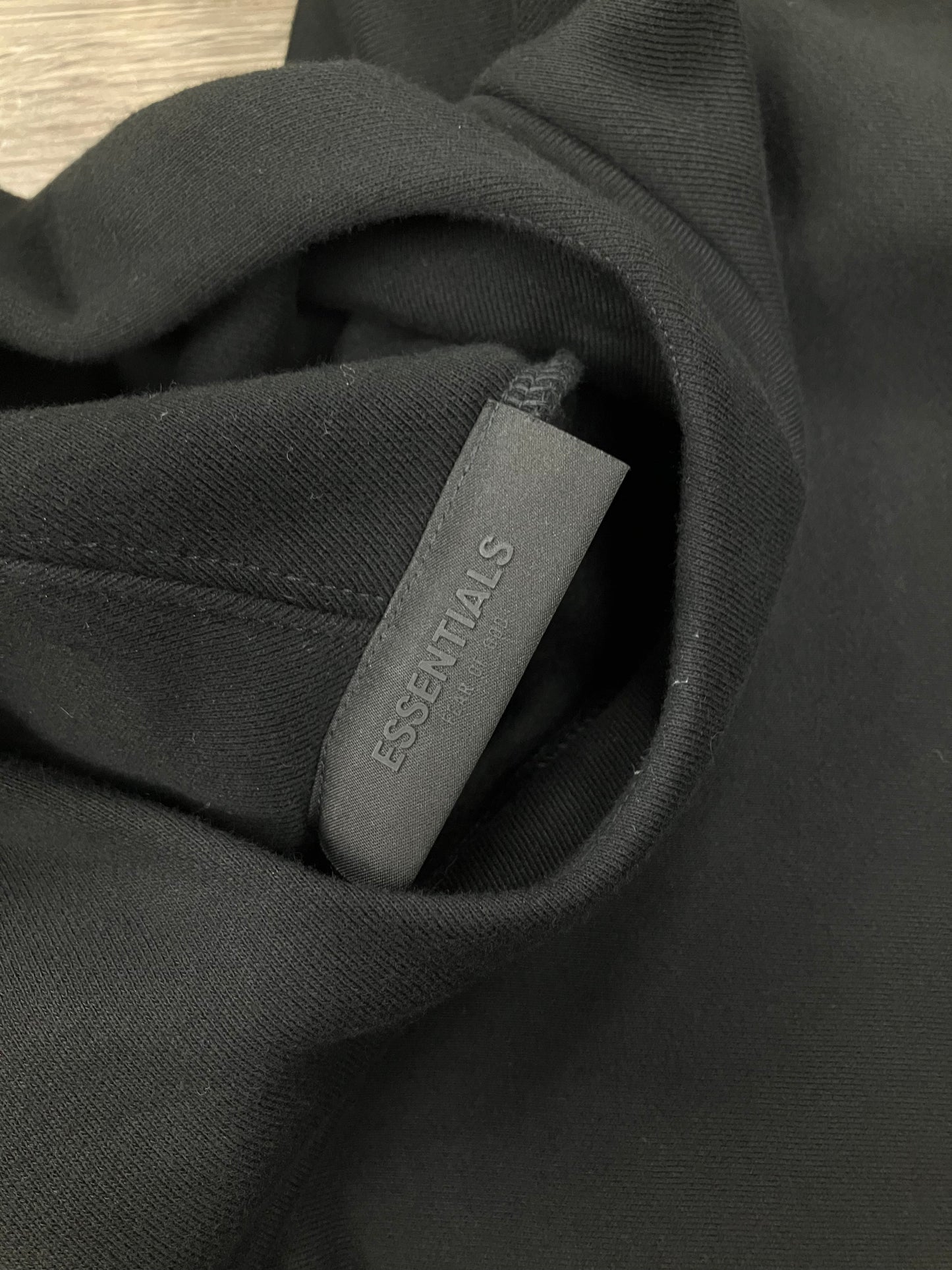 S-Fear Of God Essentials Black Hoodie