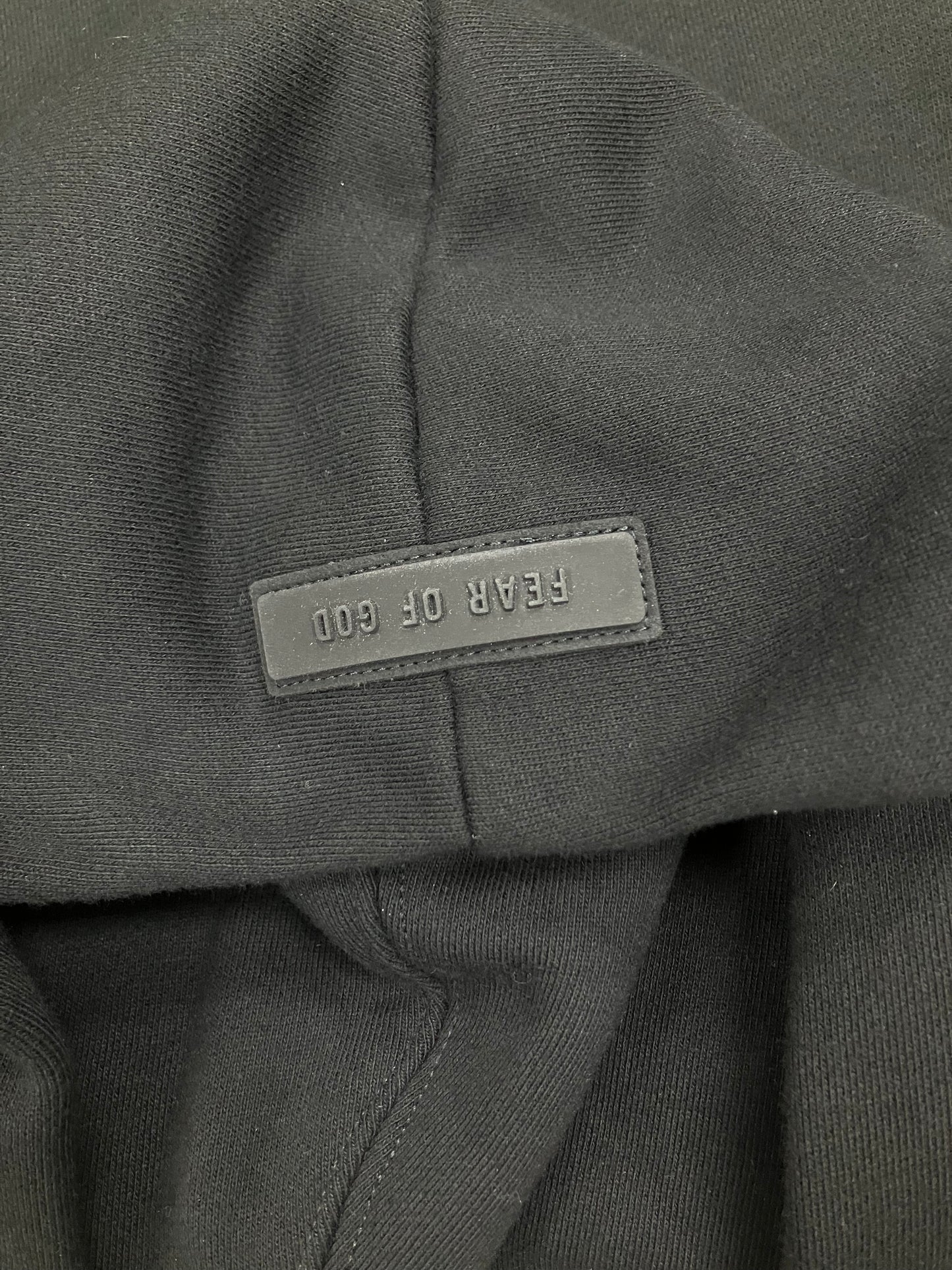 S-Fear Of God Essentials Black Hoodie